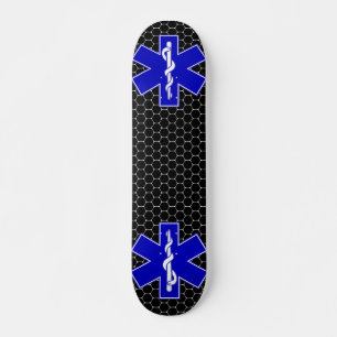 Paramedic Star Of Life Medical EMT Symbol Skateboard