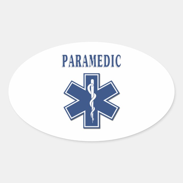 Paramedic Star of Life Oval Sticker (Front)