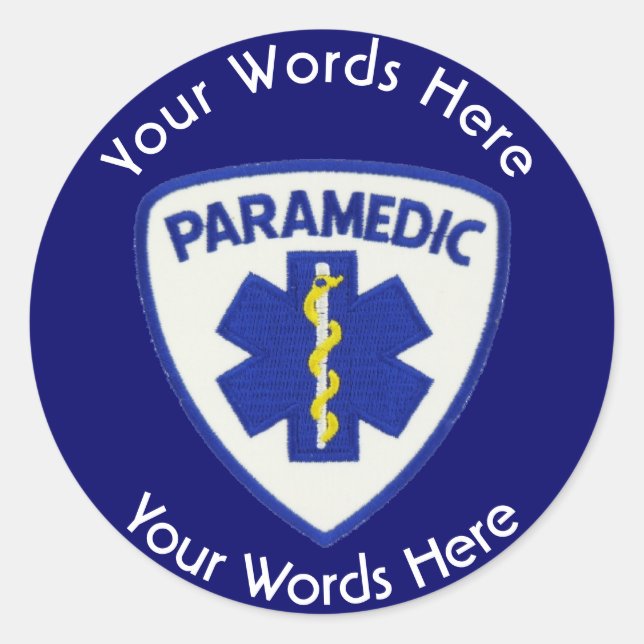Paramedic Star Of Life Shield Classic Round Sticker (Front)