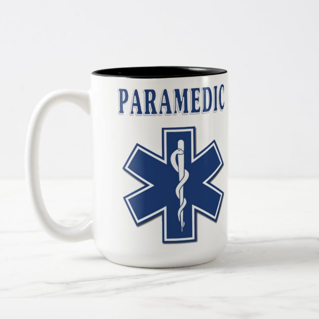 Paramedic Star of Life Two-Tone Coffee Mug (Left)