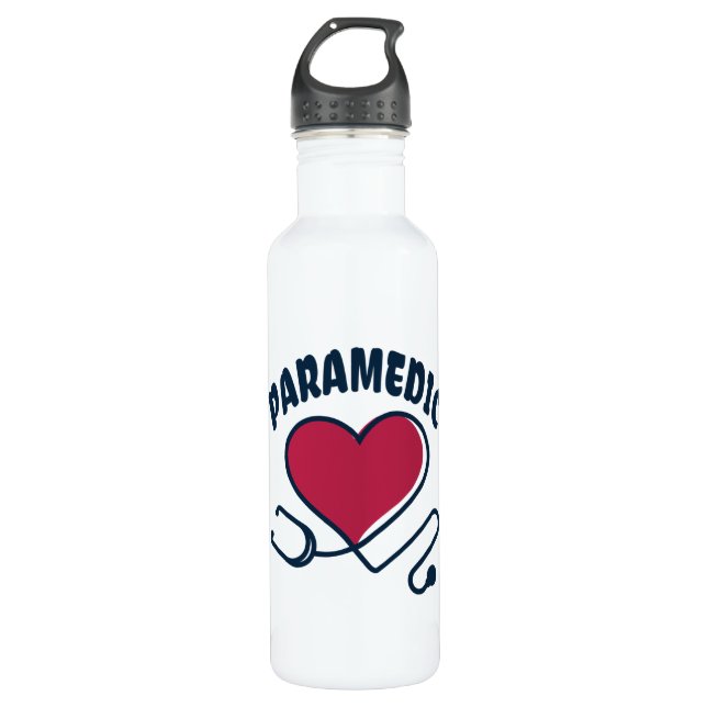 Paramedic Stethoscope with heart 710 Ml Water Bottle (Front)