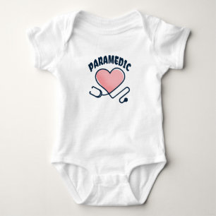 Paramedic Stethoscope with heart Baby Bodysuit
