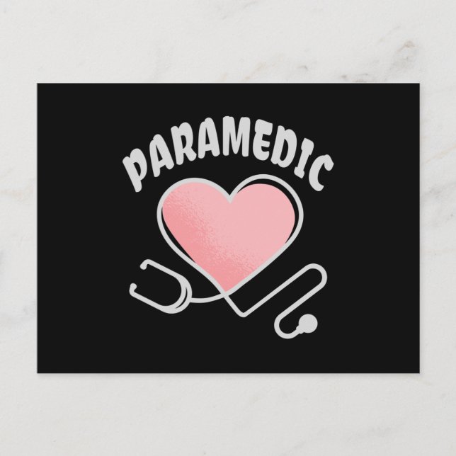 Paramedic Stethoscope with heart Postcard (Front)