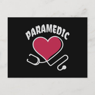 Paramedic Stethoscope with heart Postcard
