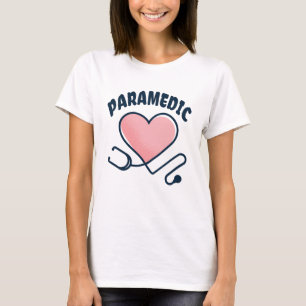 Paramedic Stethoscope with heart T-Shirt
