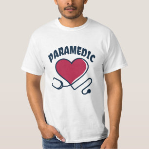 Paramedic Stethoscope with heart T-Shirt