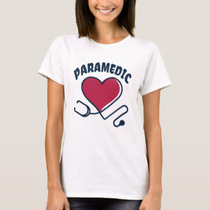 Paramedic Stethoscope with heart T-Shirt