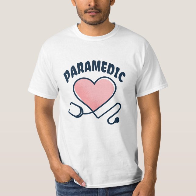 Paramedic Stethoscope with heart T-Shirt (Front)