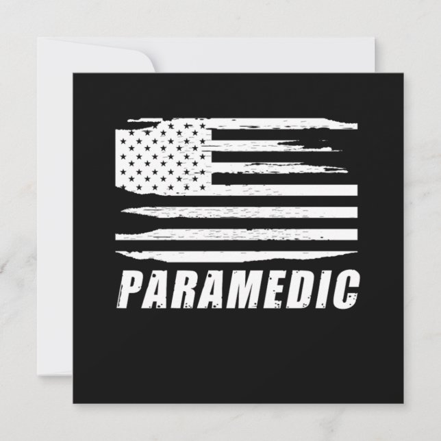 Paramedic USA Flag EMT EMS Doctor Medicine Ambulan Invitation (Front)