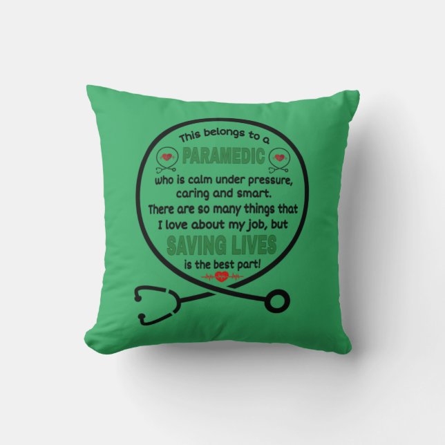    Paramedic's Gift. This Belongs To A Paramedic Cushion (Front)
