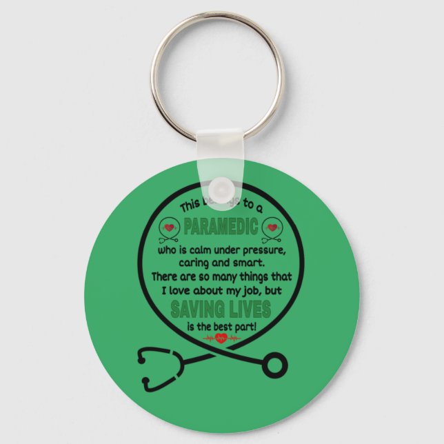  Paramedic's Gift. This Belongs To A Paramedic Key Ring (Front)