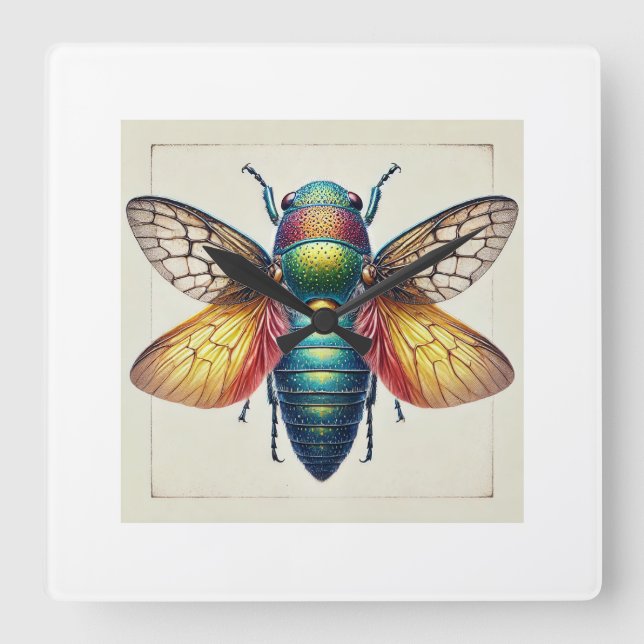 Paramelanauster 020824IREF216 - Watercolor Square Wall Clock (Front)