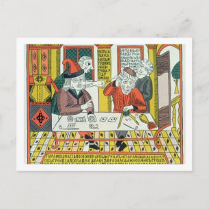Paramoshka and Savoska (woodcut print) Postcard