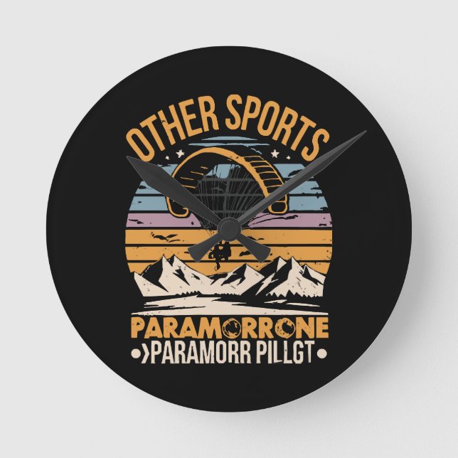 Paramotor Pilot Paramotoring Round Clock (Front)