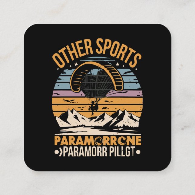 Paramotor Pilot Paramotoring Square Business Card (Back)