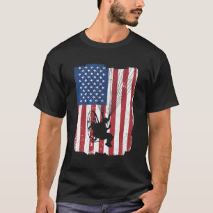 Paramotor Pilot Powered Paraglider Usa American Fl T-Shirt