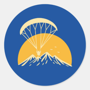 Paramotoring Retro Classic Round Sticker