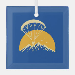 Paramotoring Retro Glass Tree Decoration