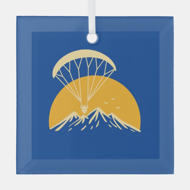 Paramotoring Retro Glass Tree Decoration (Front)