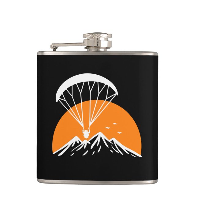 Paramotoring Retro Vintage Hip Flask (Front)