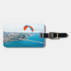 Paramotors Pilots Flying Over The Bosphorus Luggage Tag
