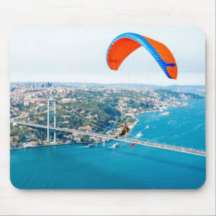 Paramotors Pilots Flying Over The Bosphorus Mouse Mat