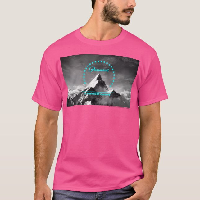 Paramount Neon Blue Logo Scenery T-Shirt (Front)