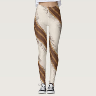 Parang Feather Splits - Batik Motif Bali Leggings