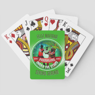 Parang Sereno Feliz Navidad on GREEN Playing Cards