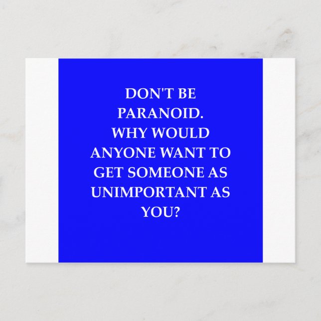 paranoia joke postcard (Front)