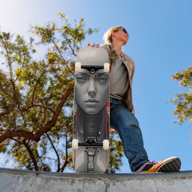 Paranoid Android Girl Futuristic  Skateboard (Outdoor 1)