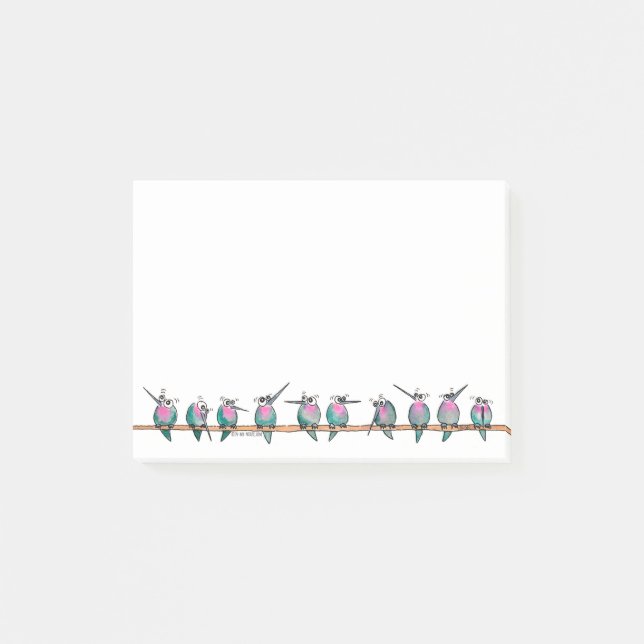 Paranoid Hummingbirds post-it notes (Front)