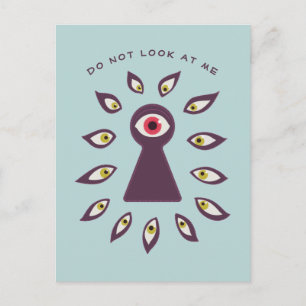 Paranoid Staring Eyes Anxiety Postcard