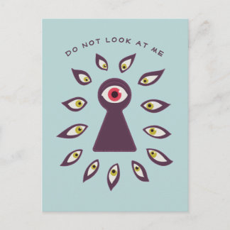 Paranoid Staring Eyes Anxiety Postcard