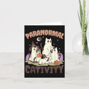 Paranormal Cativity Cute Retro Halloween Black Cat Card