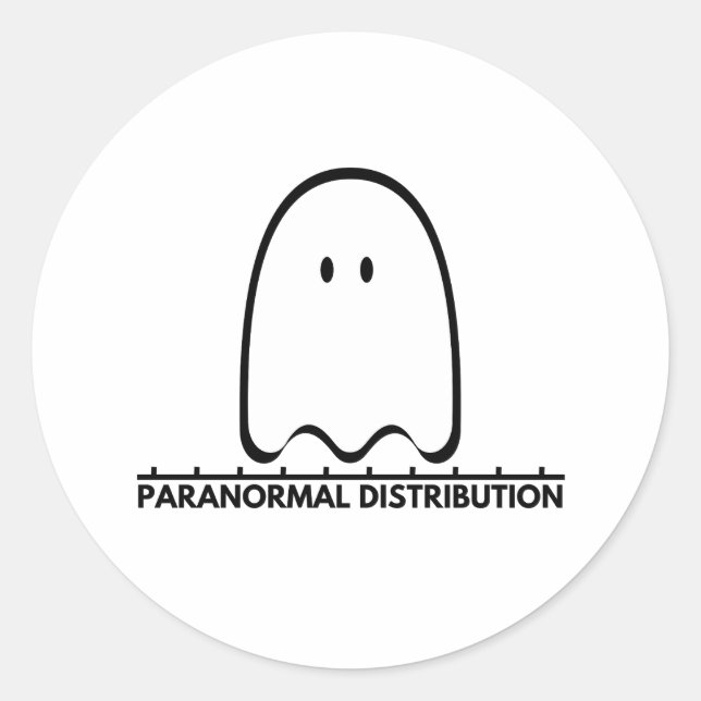 Paranormal distribution classic round sticker (Front)