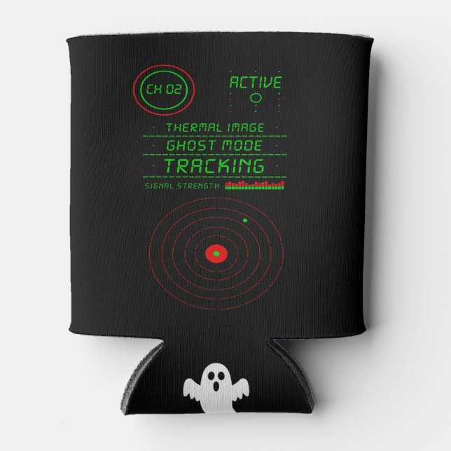 Paranormal Ghost Tracker Radar Scanner Display Art Can Cooler (Front)