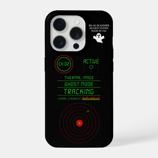 Paranormal Ghost Tracker Radar Scanner Display Art iPhone Case (Back)