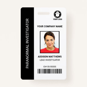Paranormal Investigator Company Employee Photo ID ID Badge