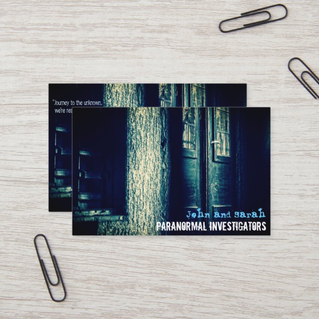 Paranormal Investigator Creepy Cabin Business Card (Front/Back In Situ)