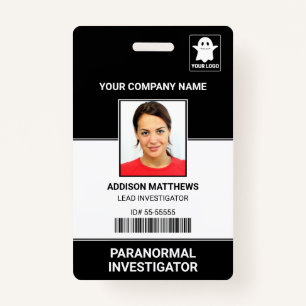 Paranormal Investigator Employee Photo ID Name Tag ID Badge