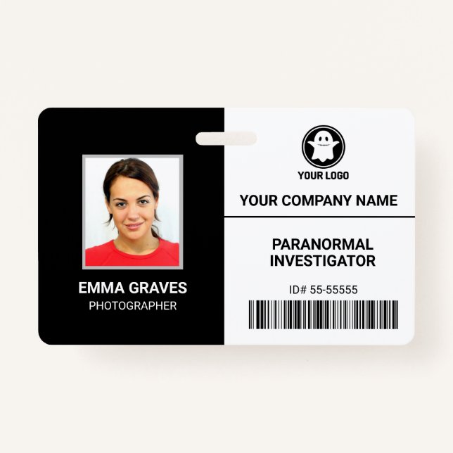 Paranormal Investigator Employee Photo ID Security ID Badge (Front)