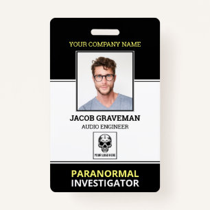 Paranormal Investigator Employee Photo ID Security ID Badge