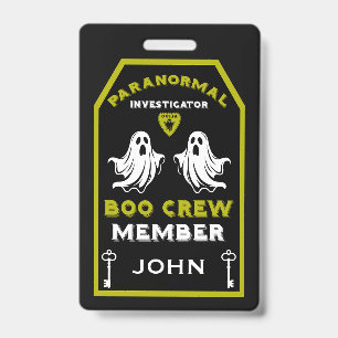 Paranormal investigator Ghost Hunter ID Badge