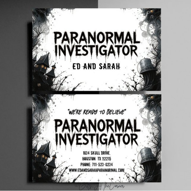 Paranormal Investigator Haunted  Business Card (Creator Uploaded)