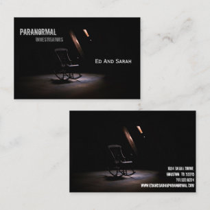 Paranormal Investigator Haunted Chair Attic Business Card