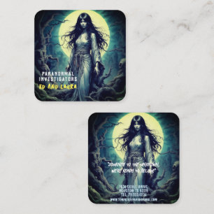 Paranormal Investigator Haunted Ghost Square Business Card