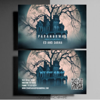 Paranormal Investigator Haunted Mansion Business Card