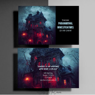 Paranormal Investigator Haunted Mansion Business Card