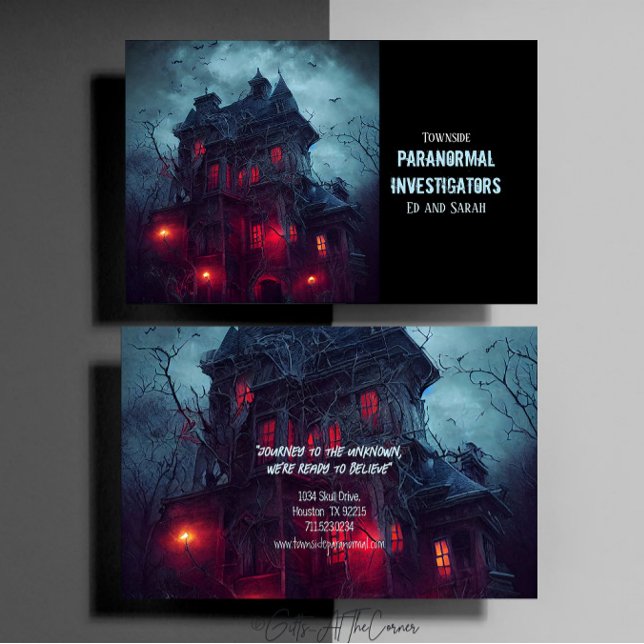 Paranormal Investigator Haunted Mansion Business Card (Creator Uploaded)